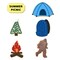 CookieCutter.com Woodland Forest 6 Piece Cookie Cutters Set, Big Foot, Tent, Campfire, Back Pack, Tree, Tin Plate Steel, USA
